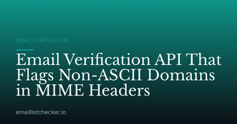 Email Verification API That Flags Non-ASCII Domains in MIME Headers