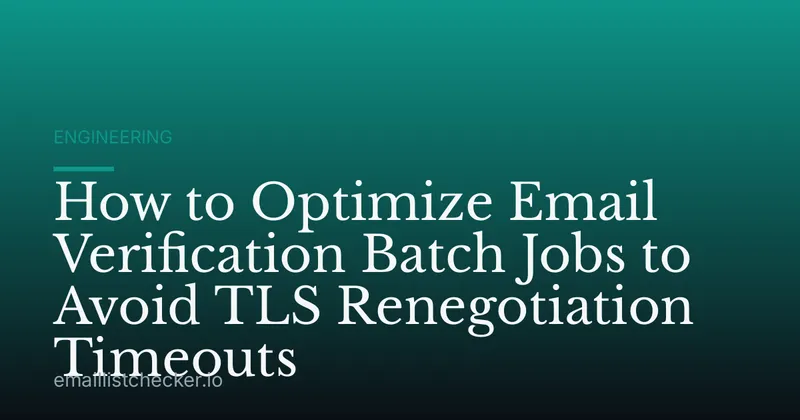 How to Optimize Email Verification Batch Jobs to Avoid TLS Renegotiation Timeouts