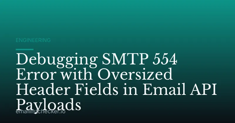 Debugging SMTP 554 Error with Oversized Header Fields in Email API Payloads