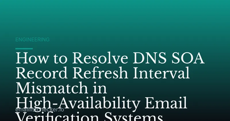 How to Resolve DNS SOA Record Refresh Interval Mismatch in High-Availability Email Verification Systems