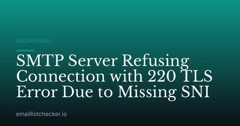 SMTP Server Refusing Connection with 220 TLS Error Due to Missing SNI