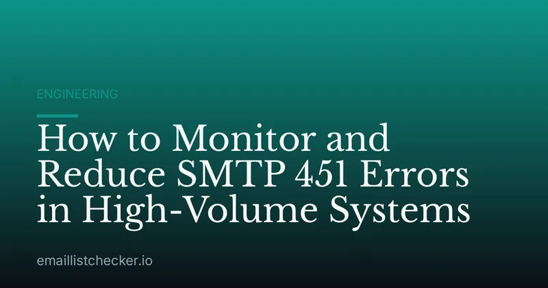 How to Monitor and Reduce SMTP 451 Errors in High-Volume Systems
