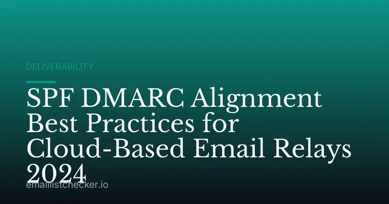 SPF DMARC Alignment Best Practices for Cloud-Based Email Relays 2024