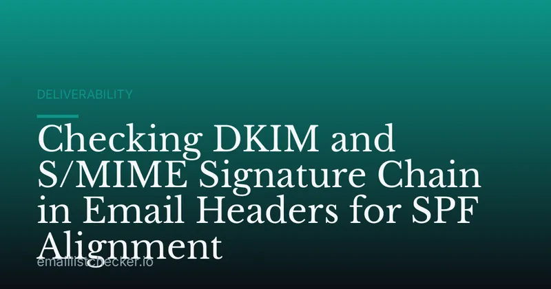 Checking DKIM and S/MIME Signature Chain in Email Headers for SPF Alignment