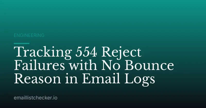 Tracking 554 Reject Failures with No Bounce Reason in Email Logs