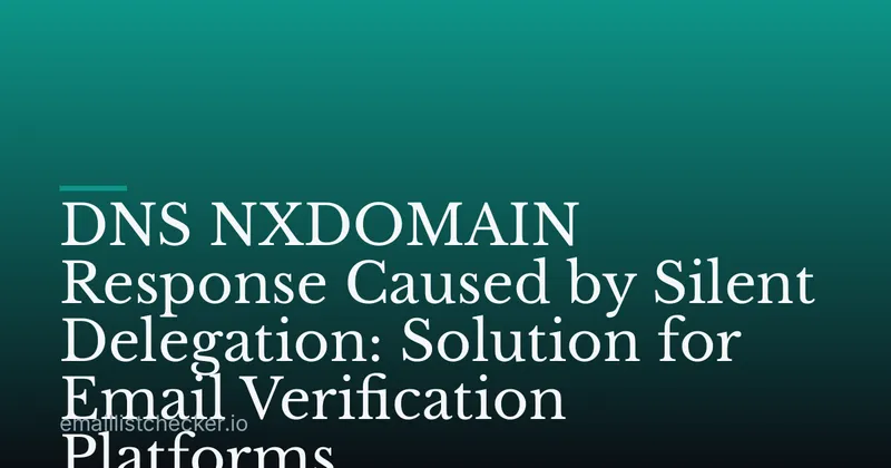 DNS NXDOMAIN Response Caused by Silent Delegation: Solution for Email Verification Platforms