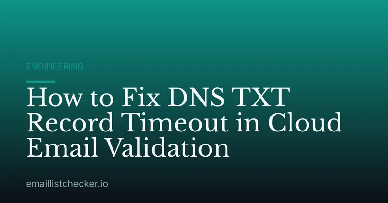 How to Fix DNS TXT Record Timeout in Cloud Email Validation