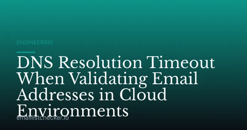 DNS Resolution Timeout When Validating Email Addresses in Cloud Environments