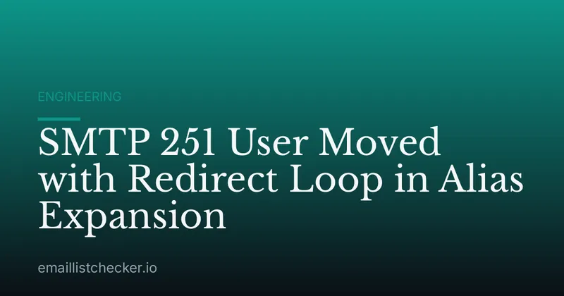 SMTP 251 User Moved with Redirect Loop in Alias Expansion