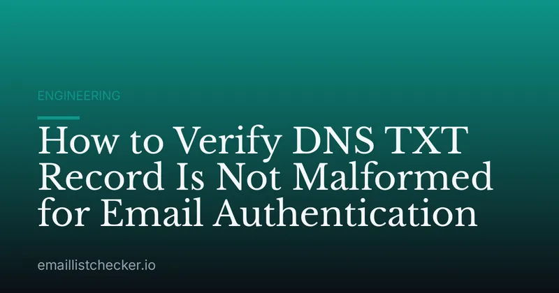 How to Verify DNS TXT Record Is Not Malformed for Email Authentication