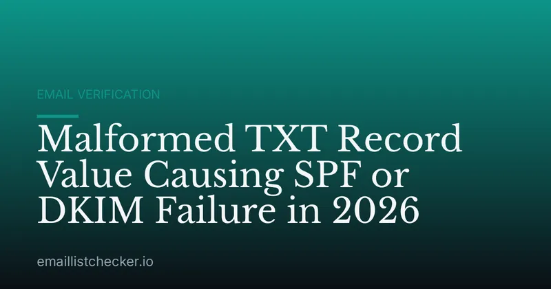 Malformed TXT Record Value Causing SPF or DKIM Failure in 2026
