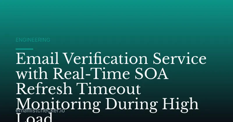 Email Verification Service with Real-Time SOA Refresh Timeout Monitoring During High Load