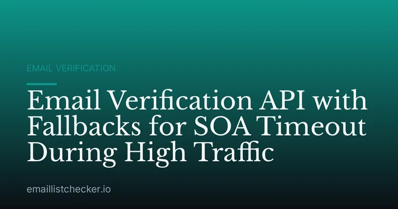 Email Verification API with Fallbacks for SOA Timeout During High Traffic