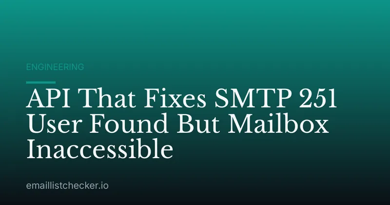 API That Fixes SMTP 251 User Found But Mailbox Inaccessible