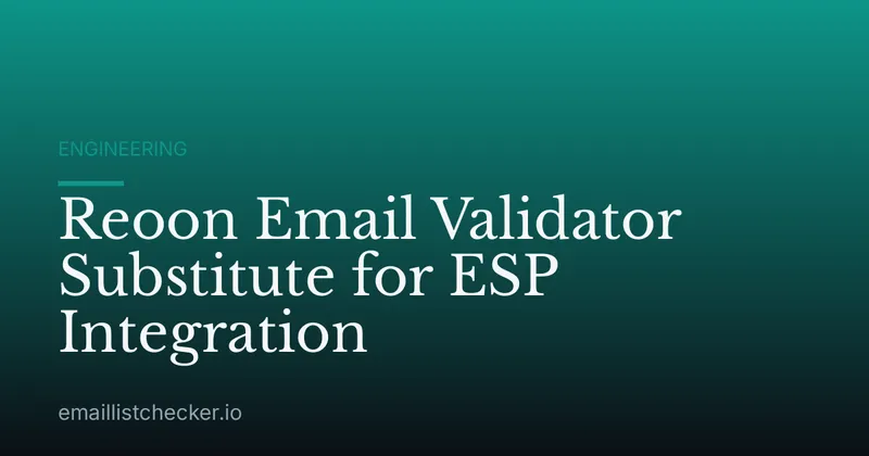 Reoon Email Validator Substitute for ESP Integration