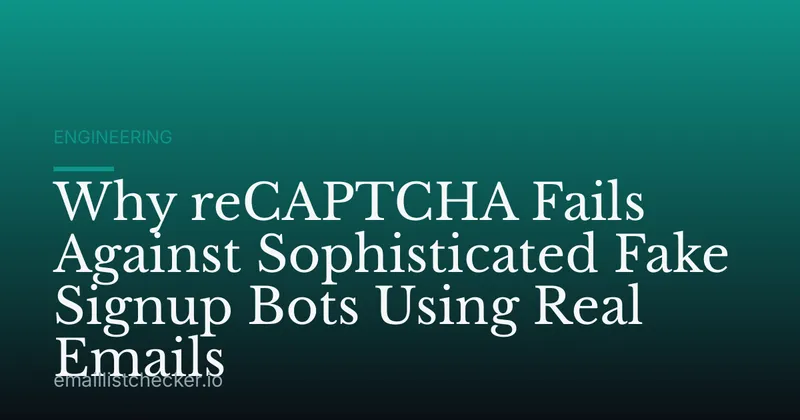 Why reCAPTCHA Fails Against Sophisticated Fake Signup Bots Using Real Emails