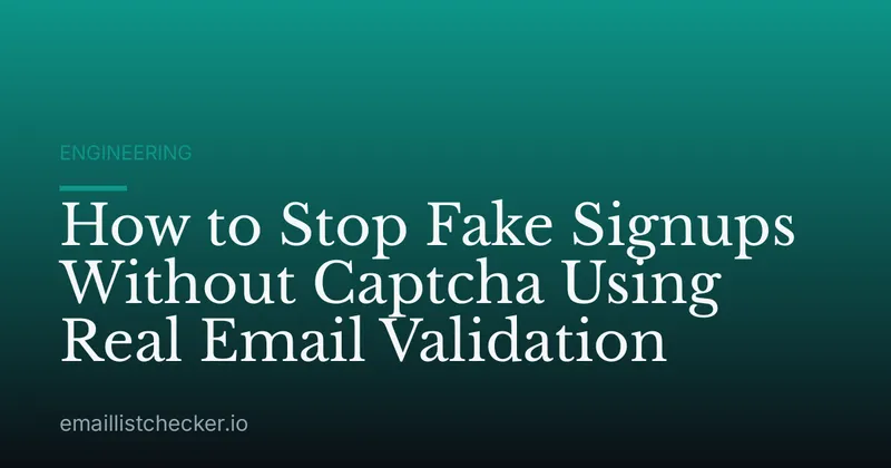 How to Stop Fake Signups Without Captcha Using Real Email Validation