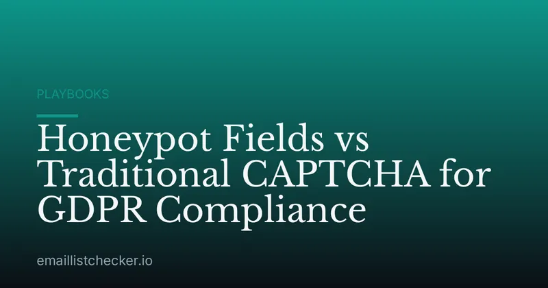 Honeypot Fields vs Traditional CAPTCHA for GDPR Compliance