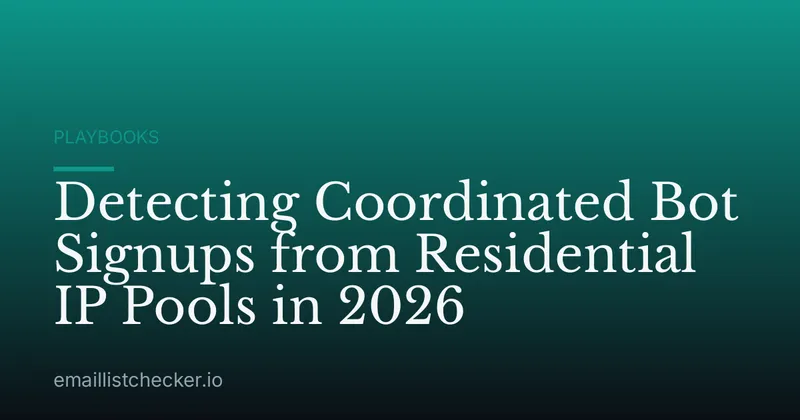 Detecting Coordinated Bot Signups from Residential IP Pools in 2026